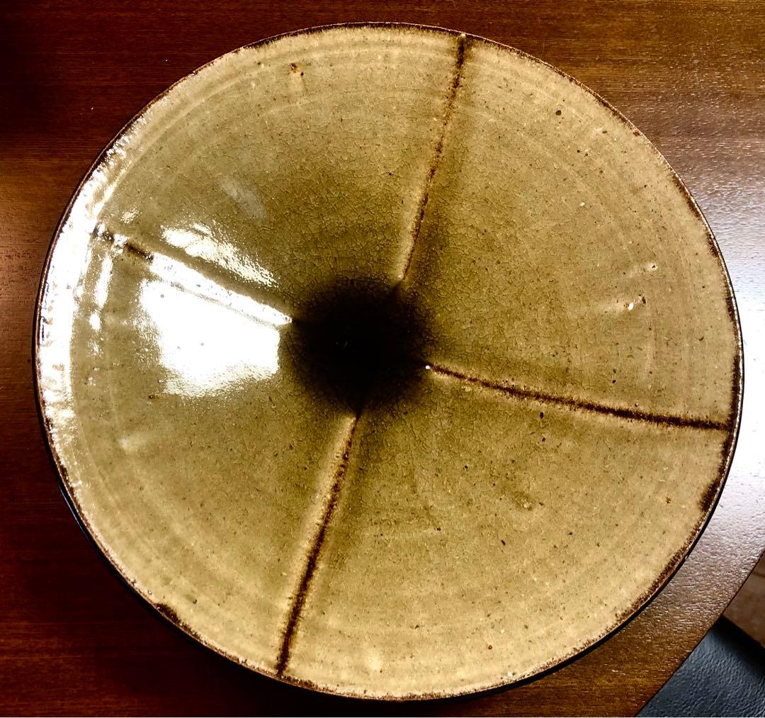 加守田章二　飴釉十文字皿