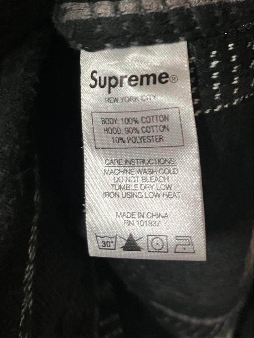 シュプリーム　ジャガードネルシャツ　フード付き