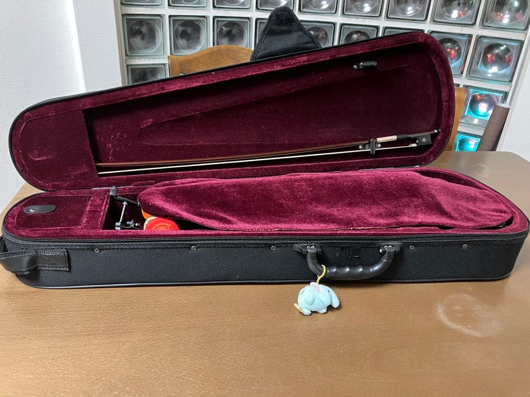 オレンジ色 バイオリン 4弦 ケース付き