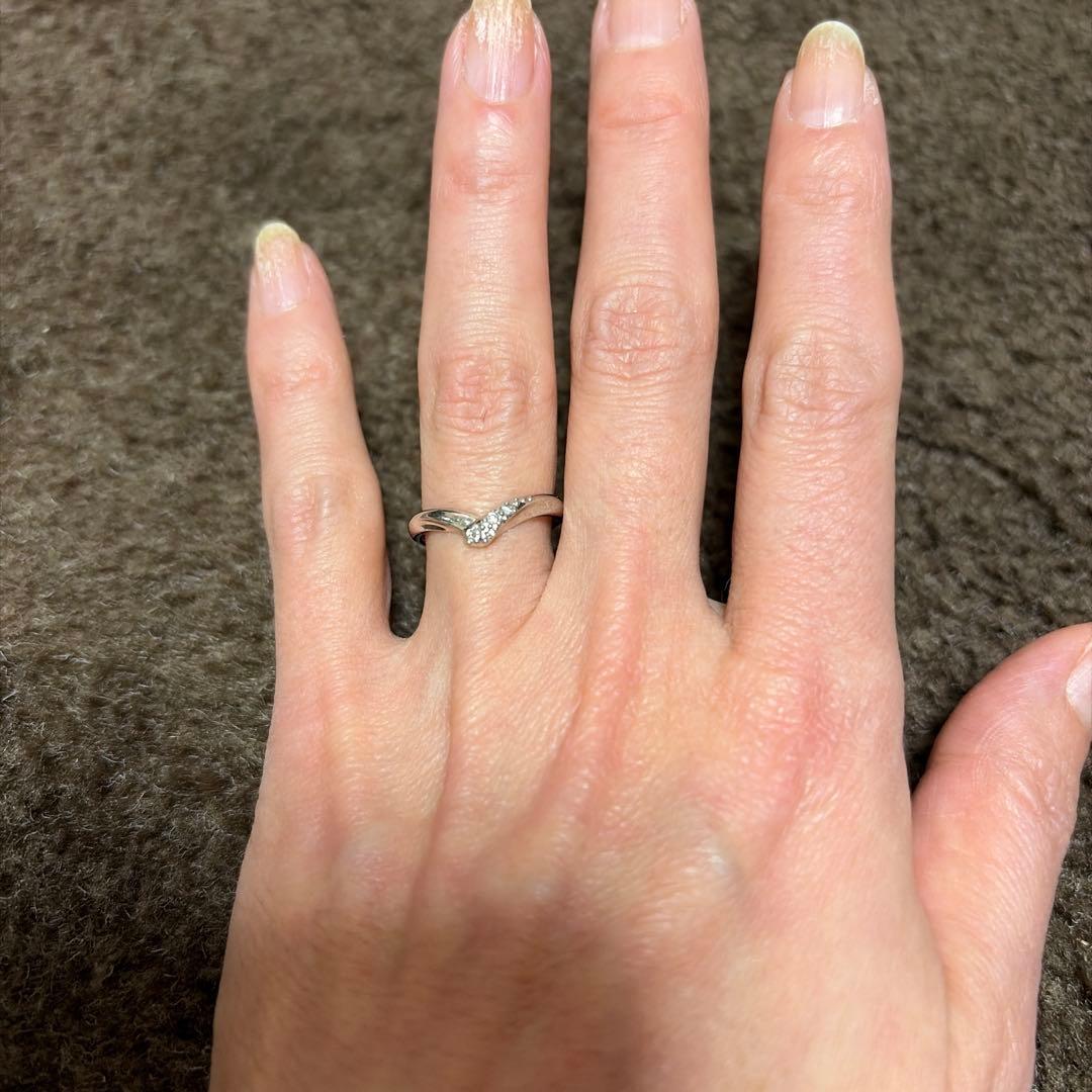 スタージュエリー Pt950ダイヤピンキーリング 5号