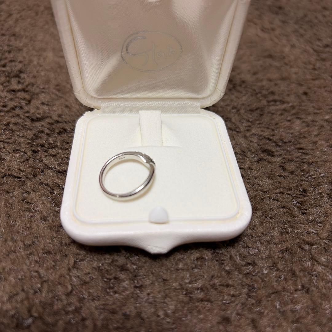 スタージュエリー Pt950ダイヤピンキーリング 5号