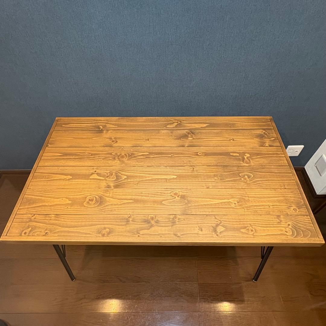 無垢材天板 ダイニングテーブル 幅120 奥行70 4人掛 天然木パイン材