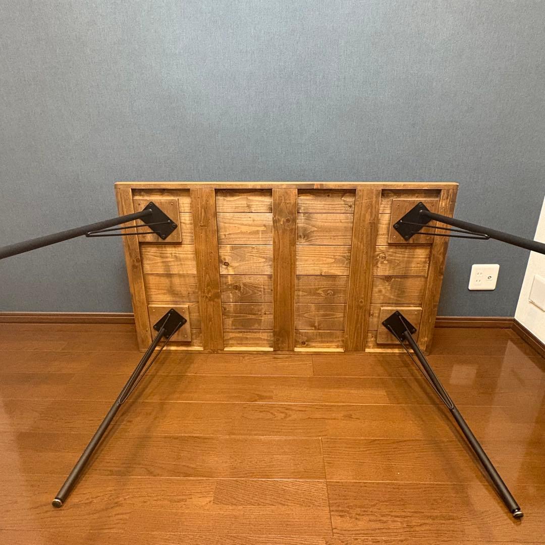 無垢材天板 ダイニングテーブル 幅120 奥行70 4人掛 天然木パイン材