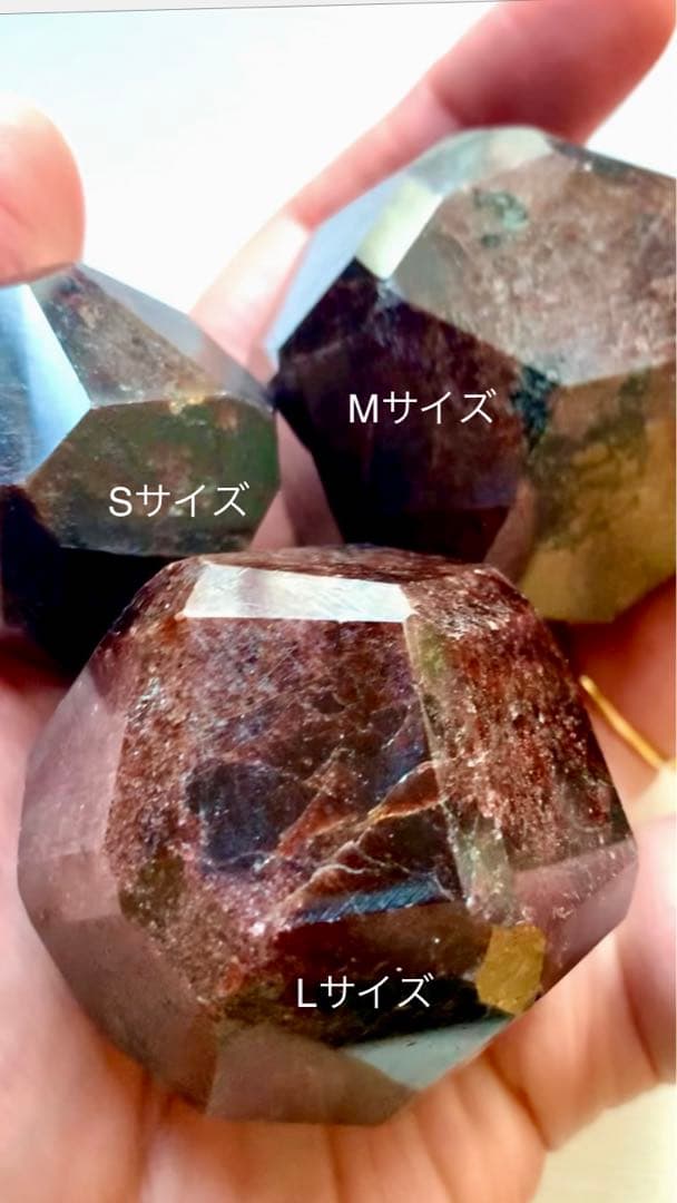 ダークレッドの12面体結晶ガーネット(Lサイズ5)ポリッシュ