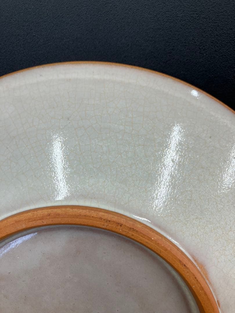 値下げ！未使用 牛ノ戸焼 中井窯 染め分け 緑抜き 大皿 鳥取