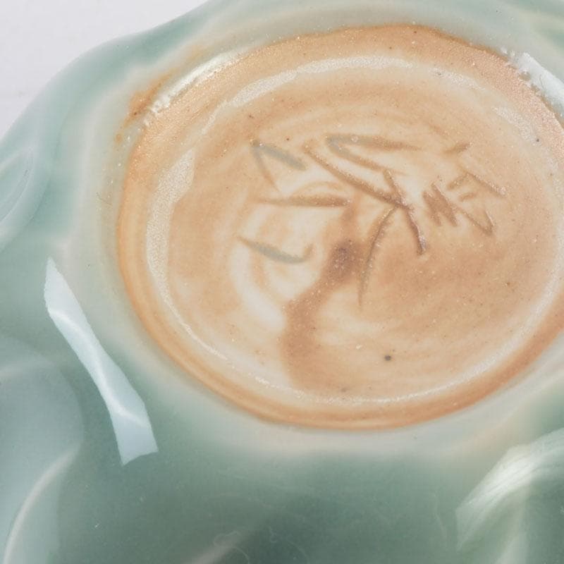 和食器 茶懐石 京焼 加藤渓山作 砧青磁 捻小附 五客