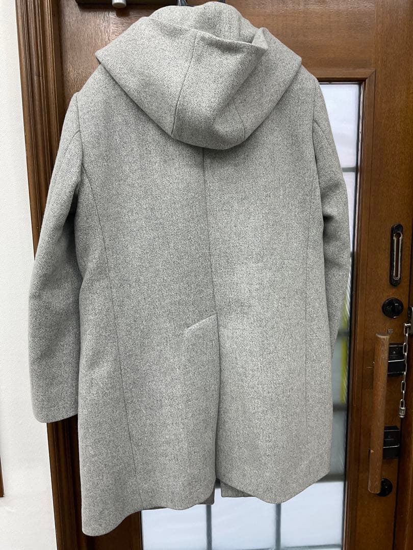 【美品】EPOCA UOMO エポカウォモ フーデッドコート ウール グレー