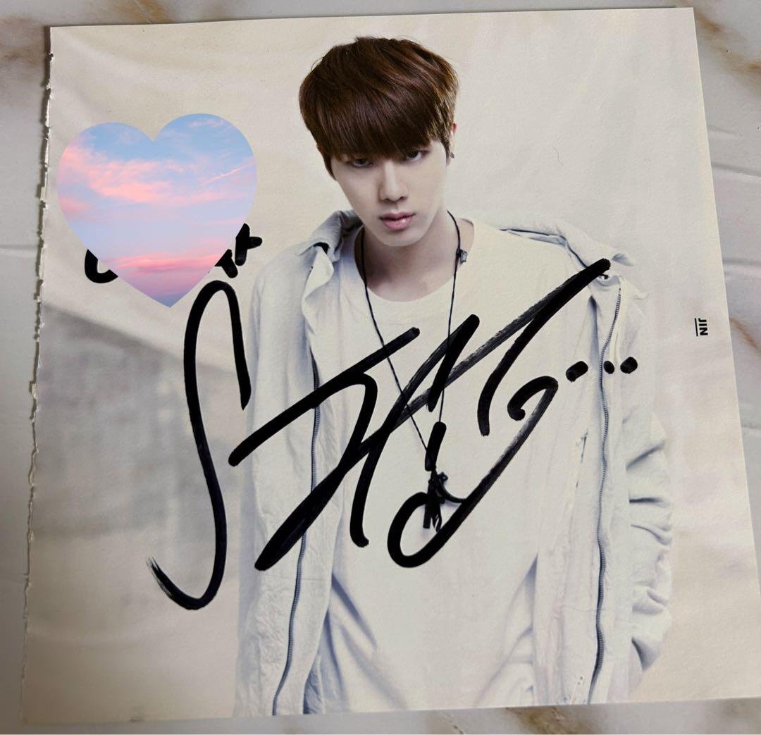 BTS 防弾少年団JINジンサイン入りサイン写真