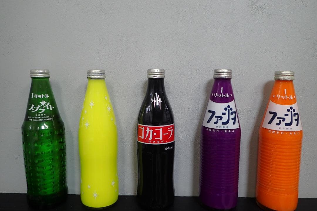 希少 昭和 コカ・コーラ ファンタ スプライト 他 1リットル 瓶 5本セット