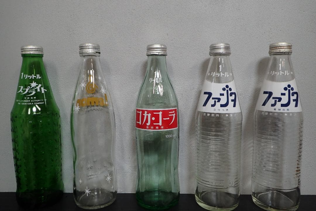 希少 昭和 コカ・コーラ ファンタ スプライト 他 1リットル 瓶 5本セット