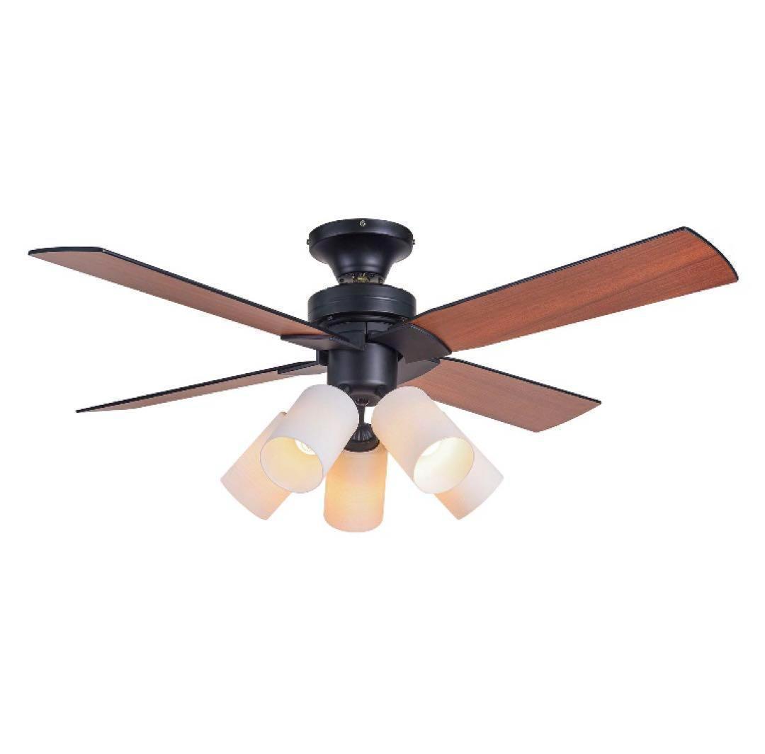 シーリングファンライト 5灯タイプ 照明 リモコン式 LED対応 111093