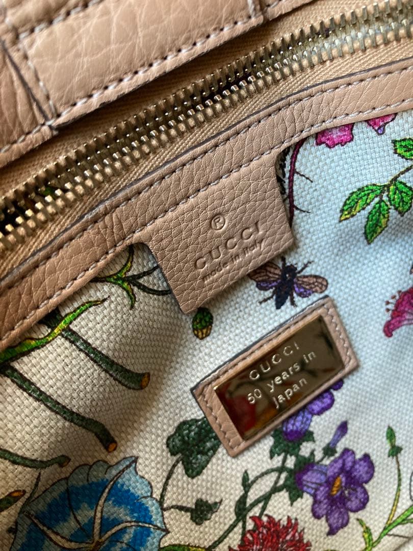 GUCCIグッチ バンブー ハンドバッグ 日本限定 フローラ 2wayベージュ