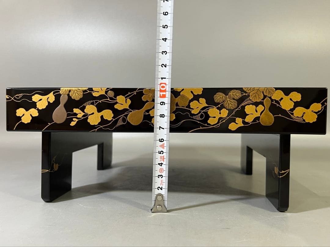 DT731 瓢箪纏蒔絵 四方盆 美品