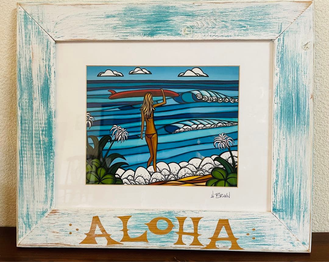 ヘザーブラウン Heather Brown ハワイアート 正規フレーム・額縁付き