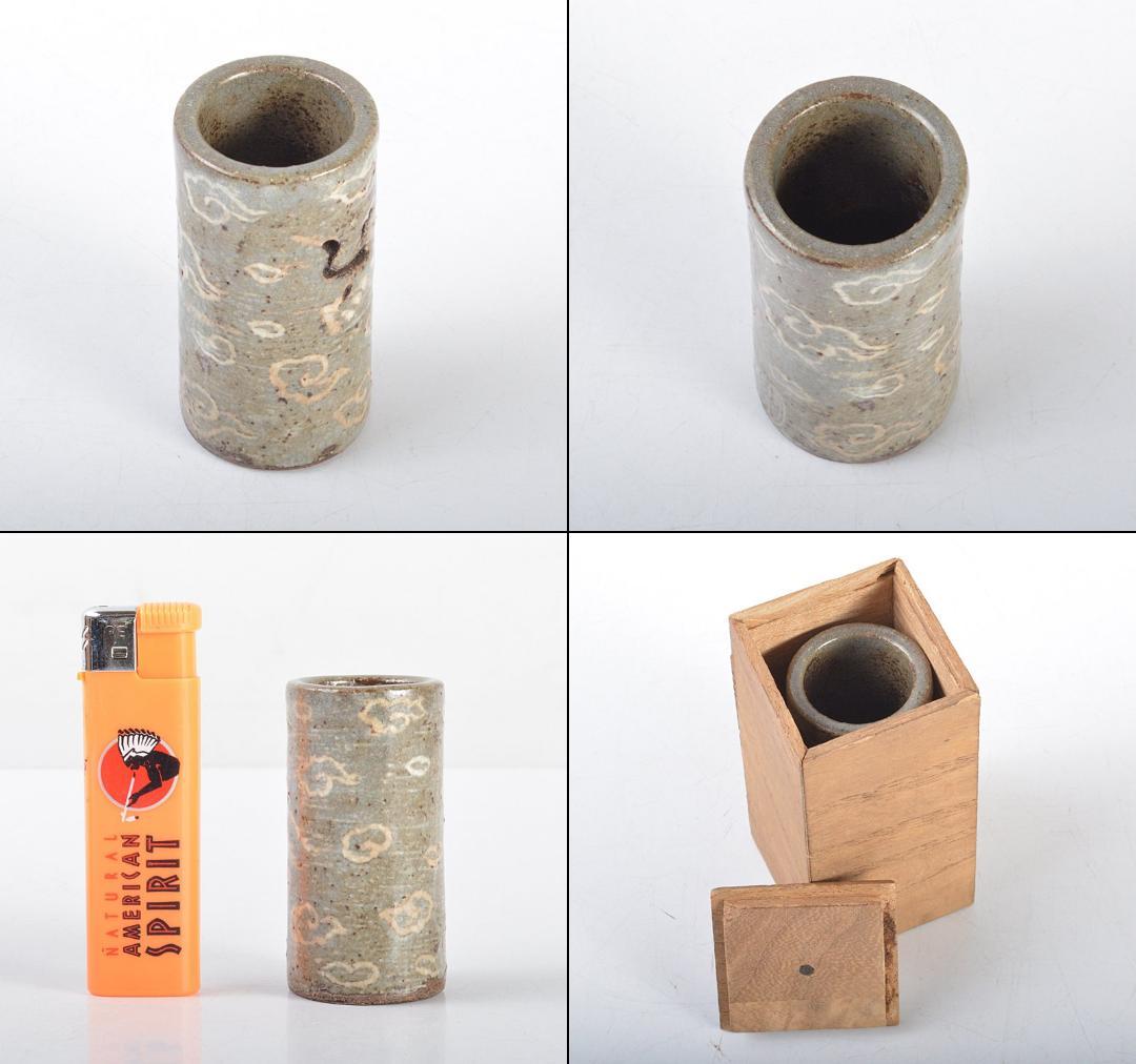 煎茶道具 青木木米 聾米造 象嵌雲鶴文 茶巾筒 時代箱 M