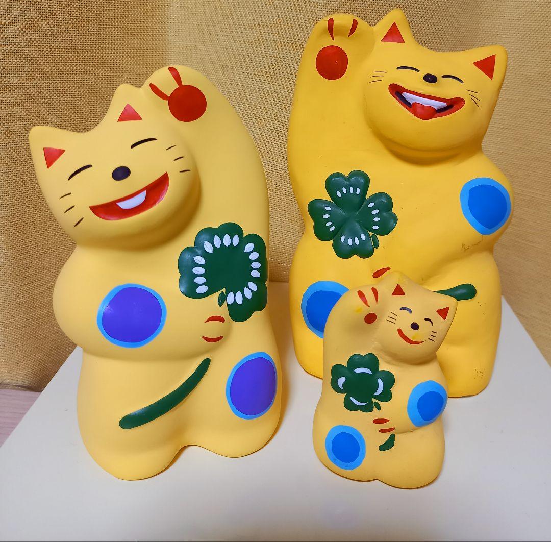 輪葉葉招き猫 3匹