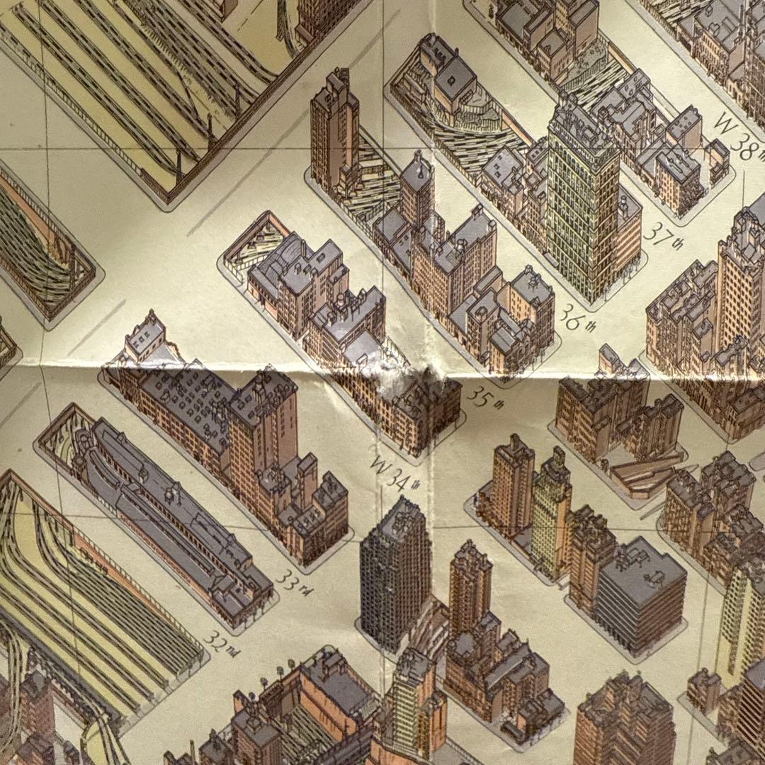 貴重！】1963年 ニューヨーク 古地図 Bollmann 美術品・アンティーク