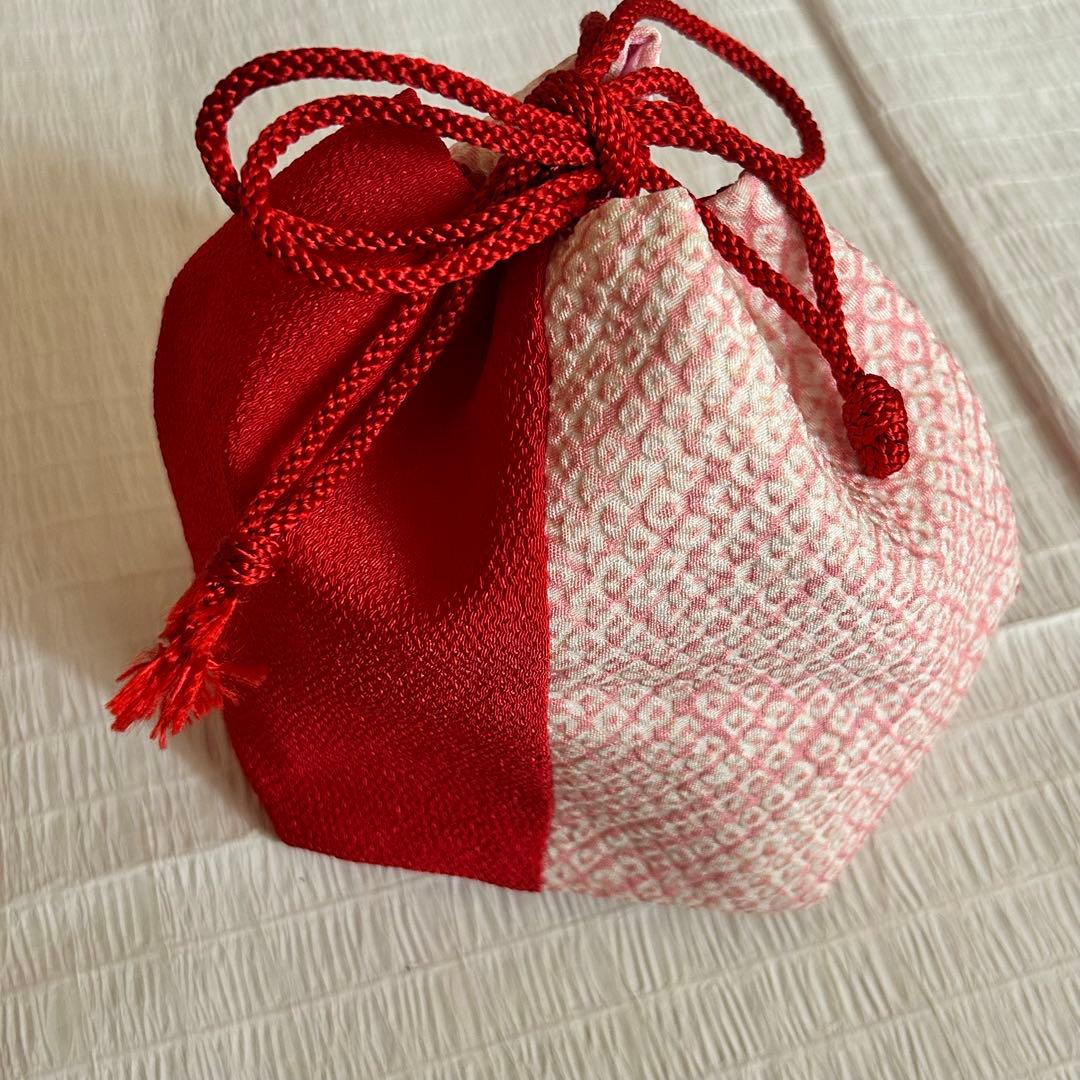 七五三 3歳 フルセット 着物 753 絹 被布 ピンク 三歳 赤 草履