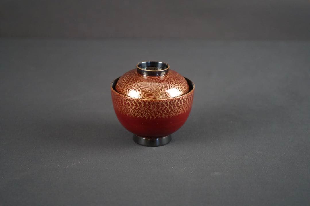 平安象彦　武蔵野椀　5客　箱付　漆器　蒔絵