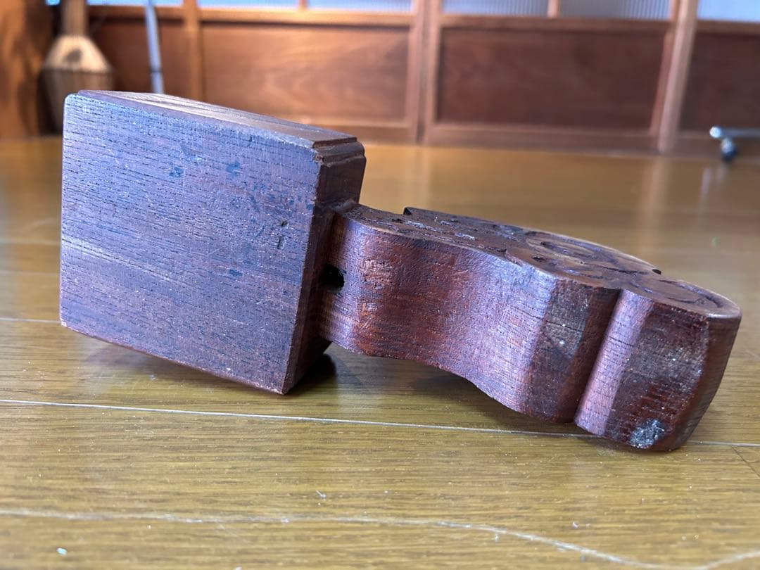 墨壺 大工道具 アンティーク 木製小物入れ 雲模様 レトロ インテリア