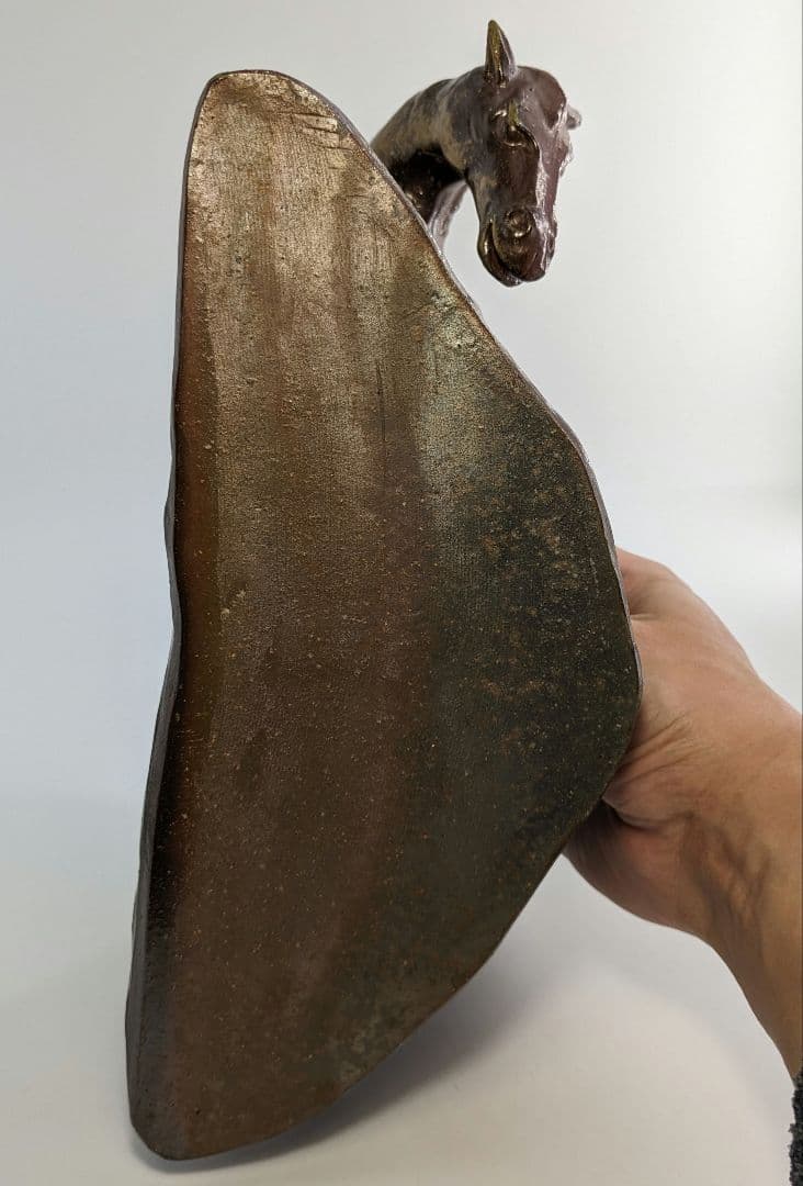 岡山県重要無形文化財 浦上善次 庚午 共箱共布栞 干支置物 馬 ウマ インテリア