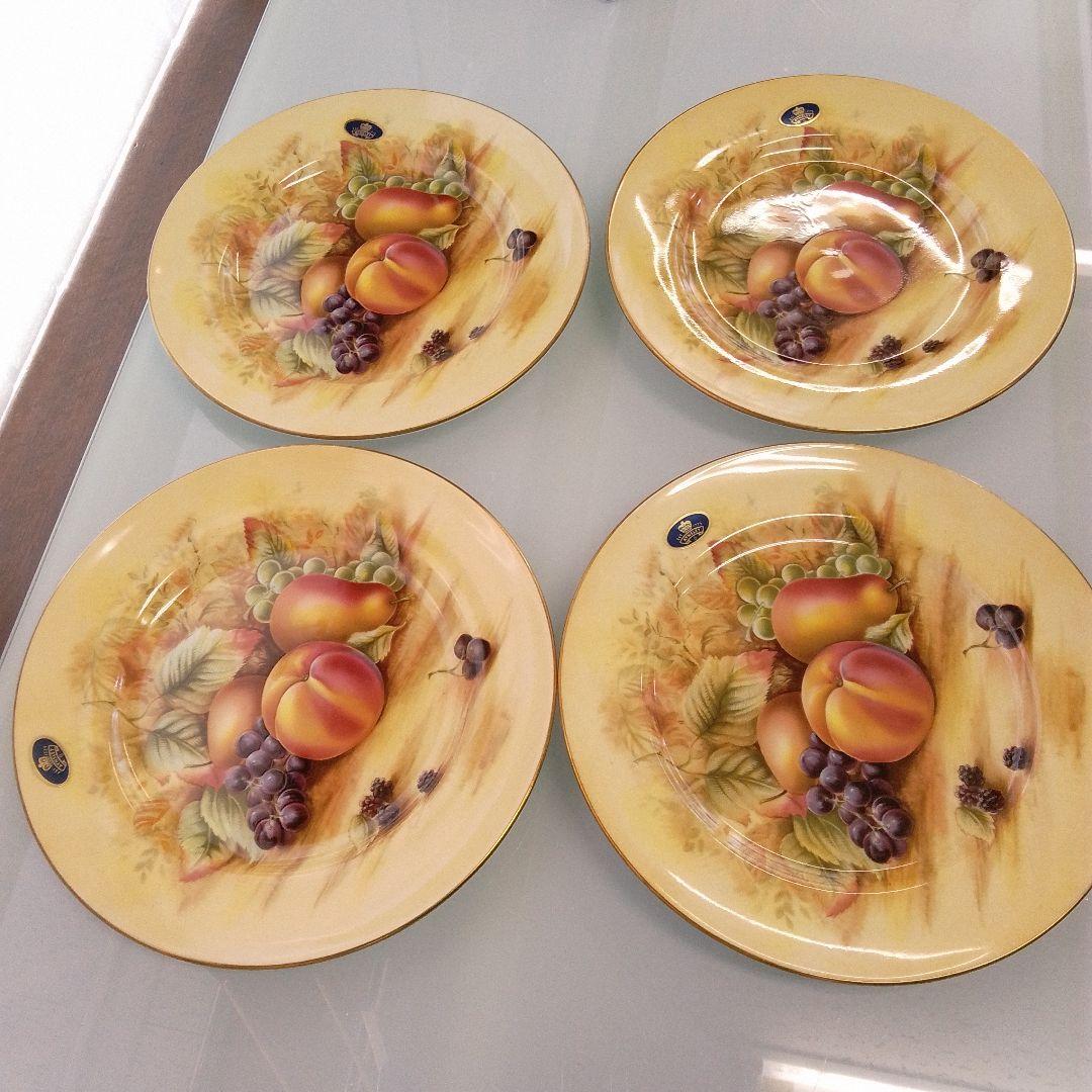 エインズレイ オーチャードゴールド 21cmプレート 4枚セット