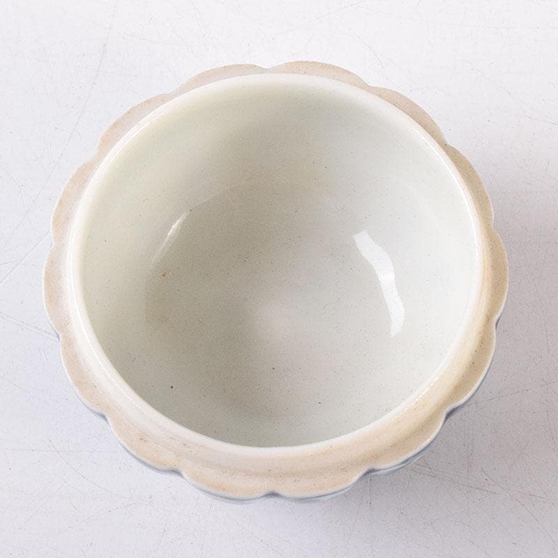 茶道具　平安　三浦竹泉造　染付　山水人物文　蜜柑香合　共箱　V　R8188