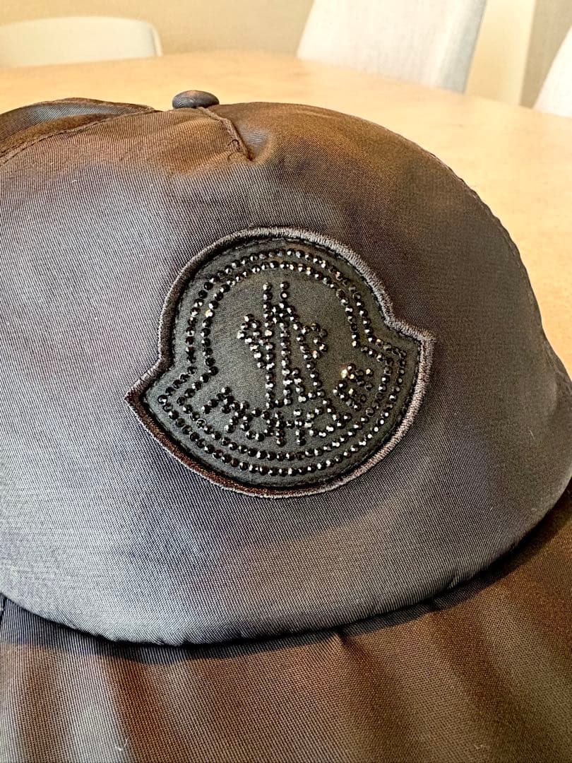 MONCLER モンクレール キャップ 黒 クリスタルロゴ 希少モデル MONCLER