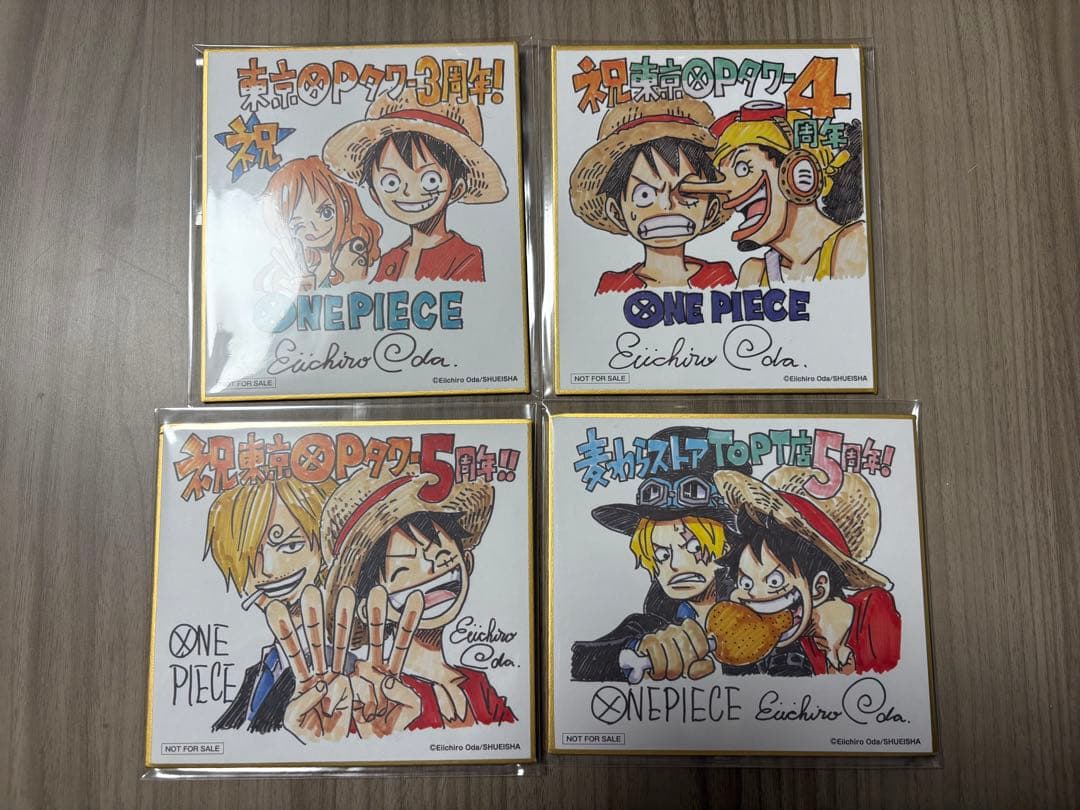 特典】東京ワンピースタワー 複製ミニサイン色紙 4枚セット - メルカリ