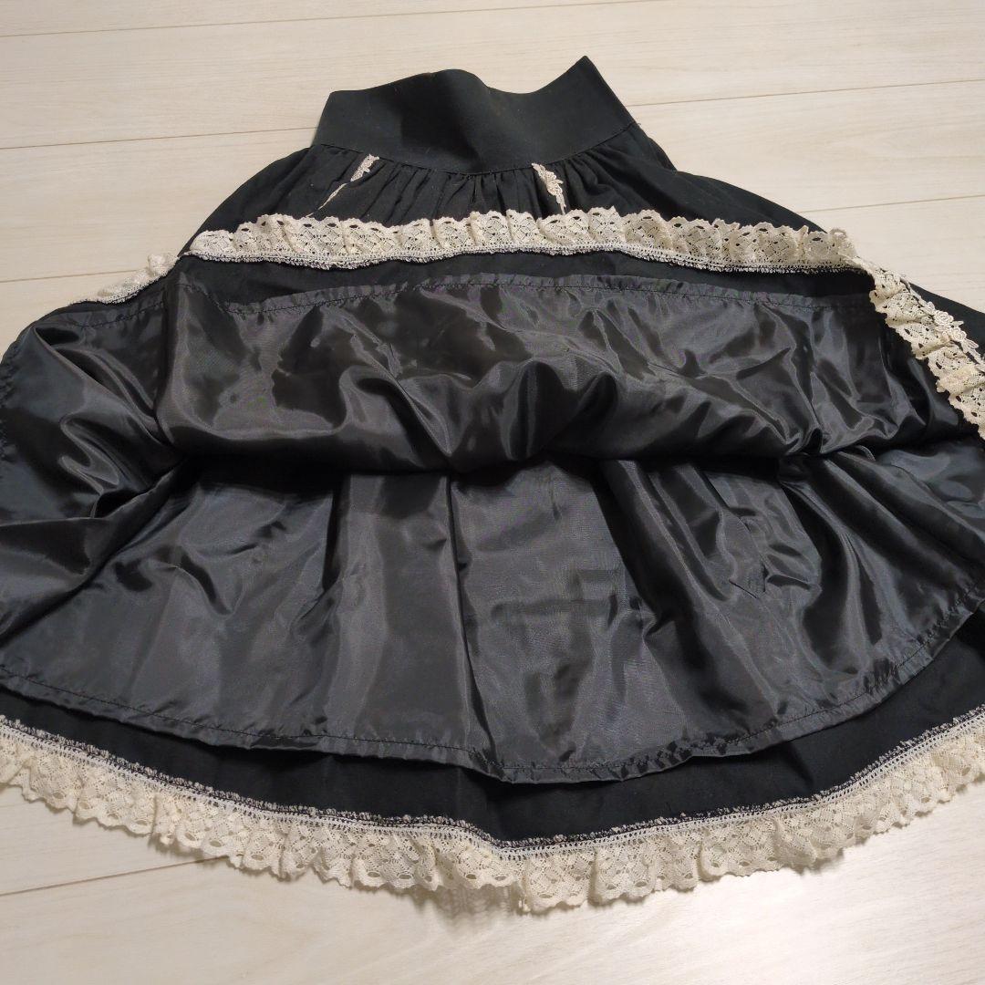 イノセントワールド　スカート 黒 レース装飾 リボン付き