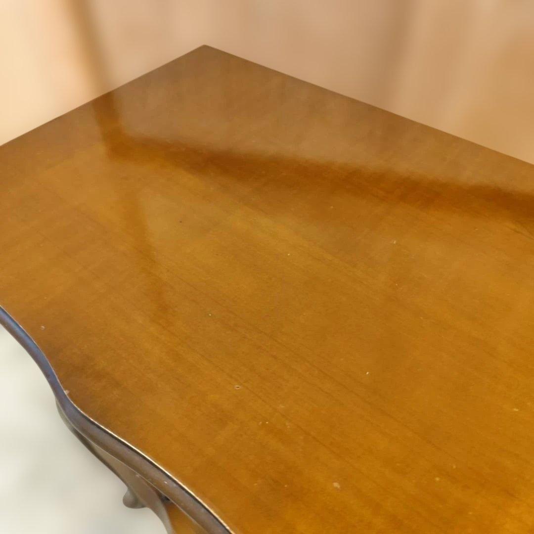 アンティーク調 猫脚コンソールデスク サイドチェスト かごめ編み