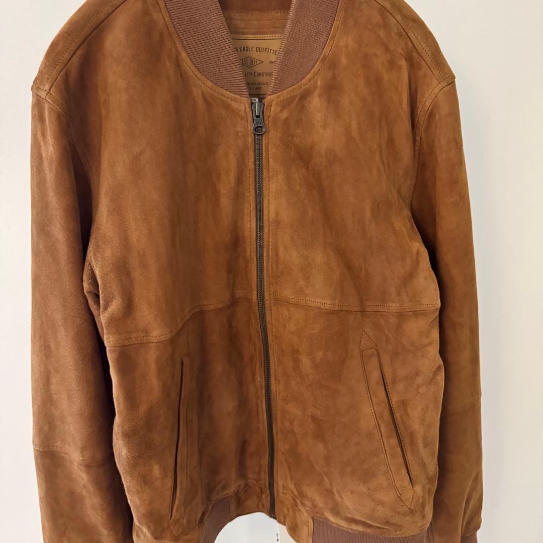 アメリカンイーグルやぎ革 ゴートレザースエードジャケット 短丈