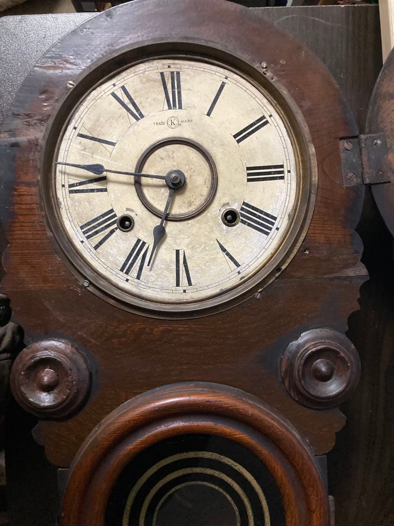 地球馬 尾張時計 ダルマ柱時計 8日巻 ボンボン時計