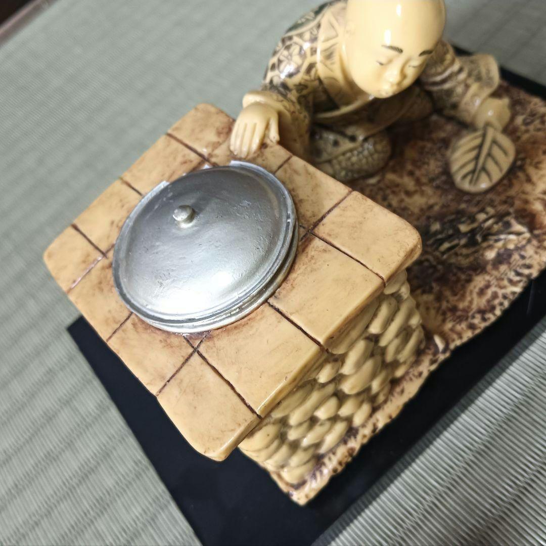 置物雅俊工芸品マンモス牙河馬牙僧侶僧牙彫刻根付