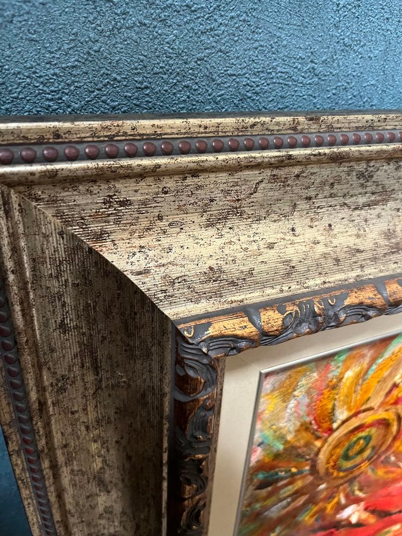 特大 油絵 絵画 インテリア アンティーク 抽象画 額縁 特大 油絵 絵画