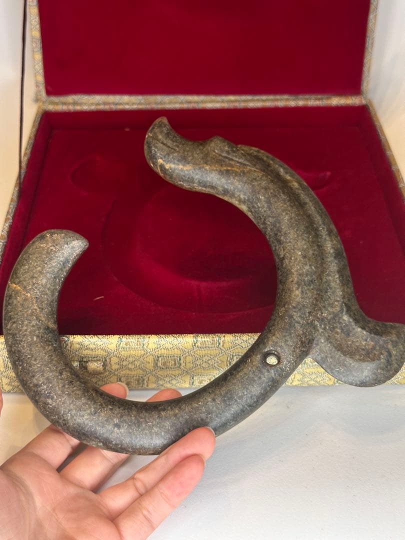 中国 春秋戦国時代 古玉 玉石 龍頭形 吊飾り アンティーク