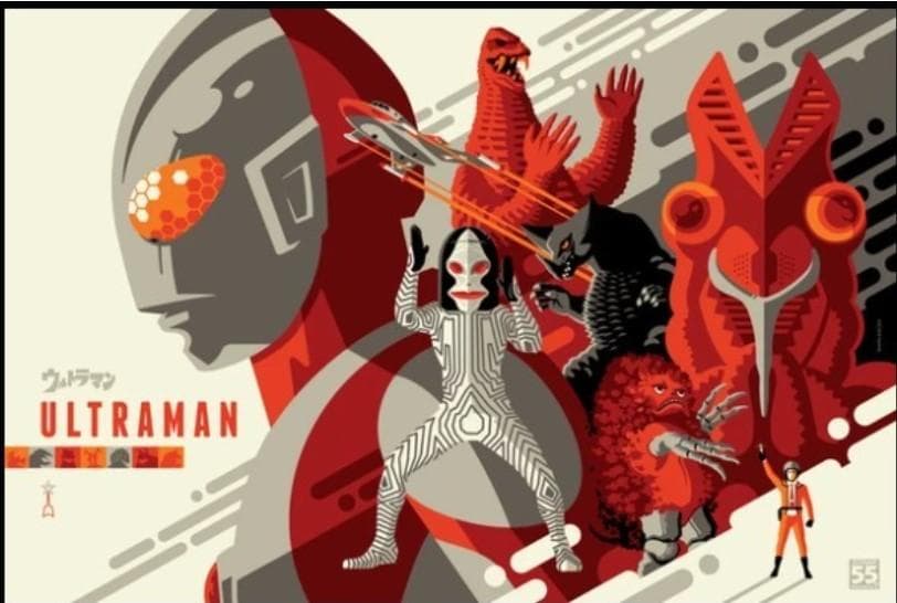 ウルトラマン55周年記念公式シルクスクリーンポスター 谷プロ レッドキング