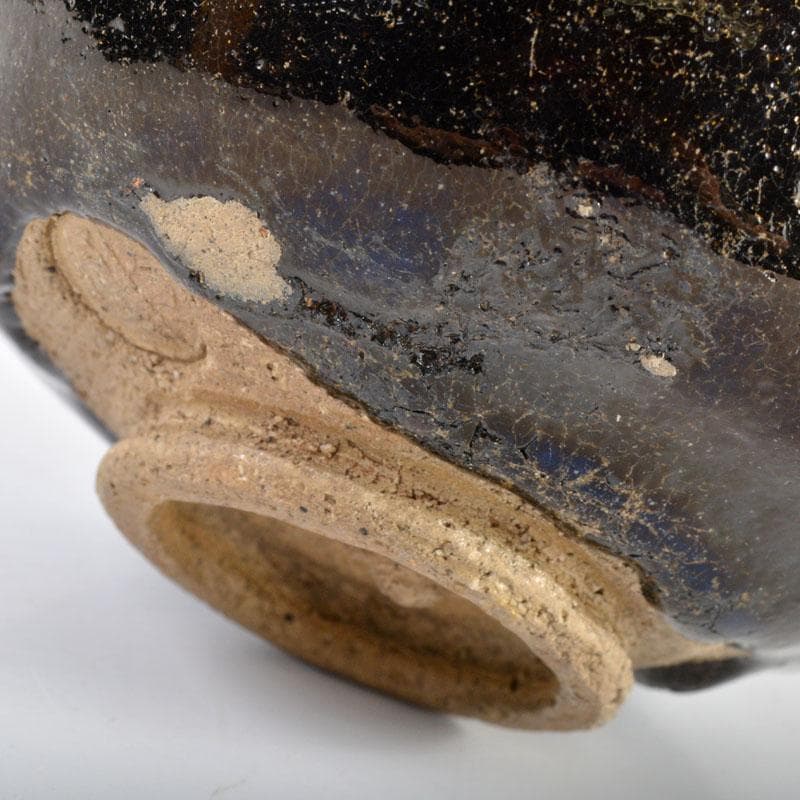 茶道具　楽吉左衛門　了入造　黒楽茶碗　堀内宗完極め箱　M　R4593