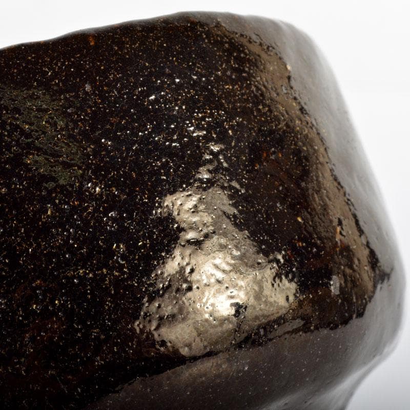 茶道具　楽吉左衛門　了入造　黒楽茶碗　堀内宗完極め箱　M　R4593