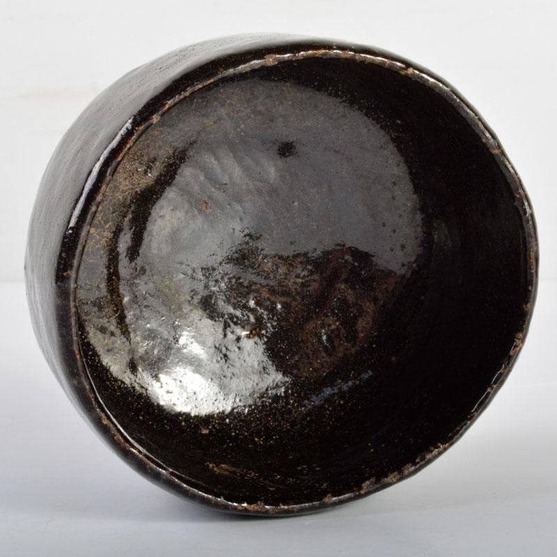茶道具　楽吉左衛門　了入造　黒楽茶碗　堀内宗完極め箱　M　R4593
