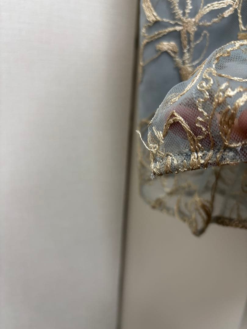 フラフィースリーブペンシルドレス 結婚式 パーティードレス