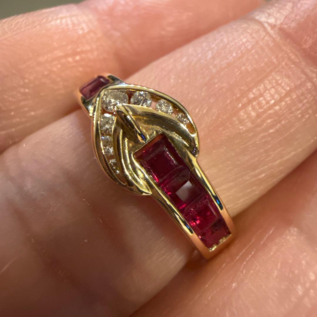 ルビーリング　3g ルビー0.65ct ダイヤ0.06ct