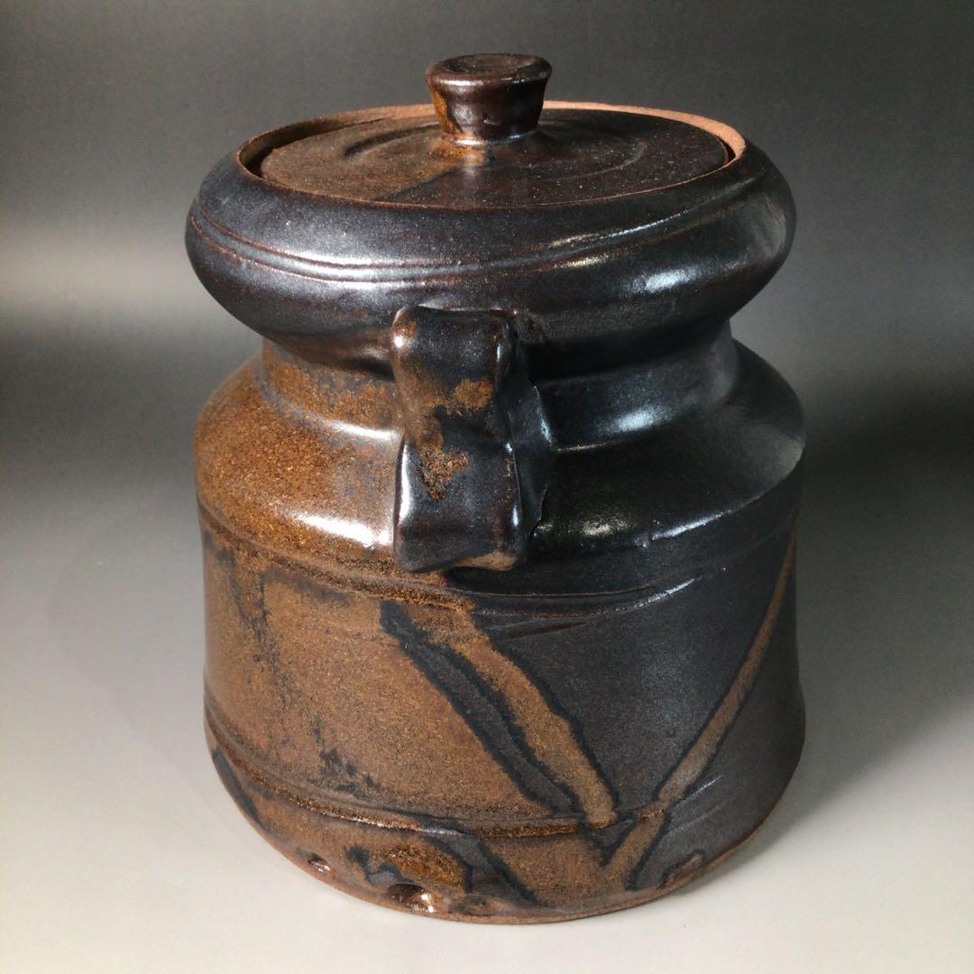 S92 水指 『大谷焼』『元山窯造』『耳付水指』 共箱 茶道具 - メルカリ