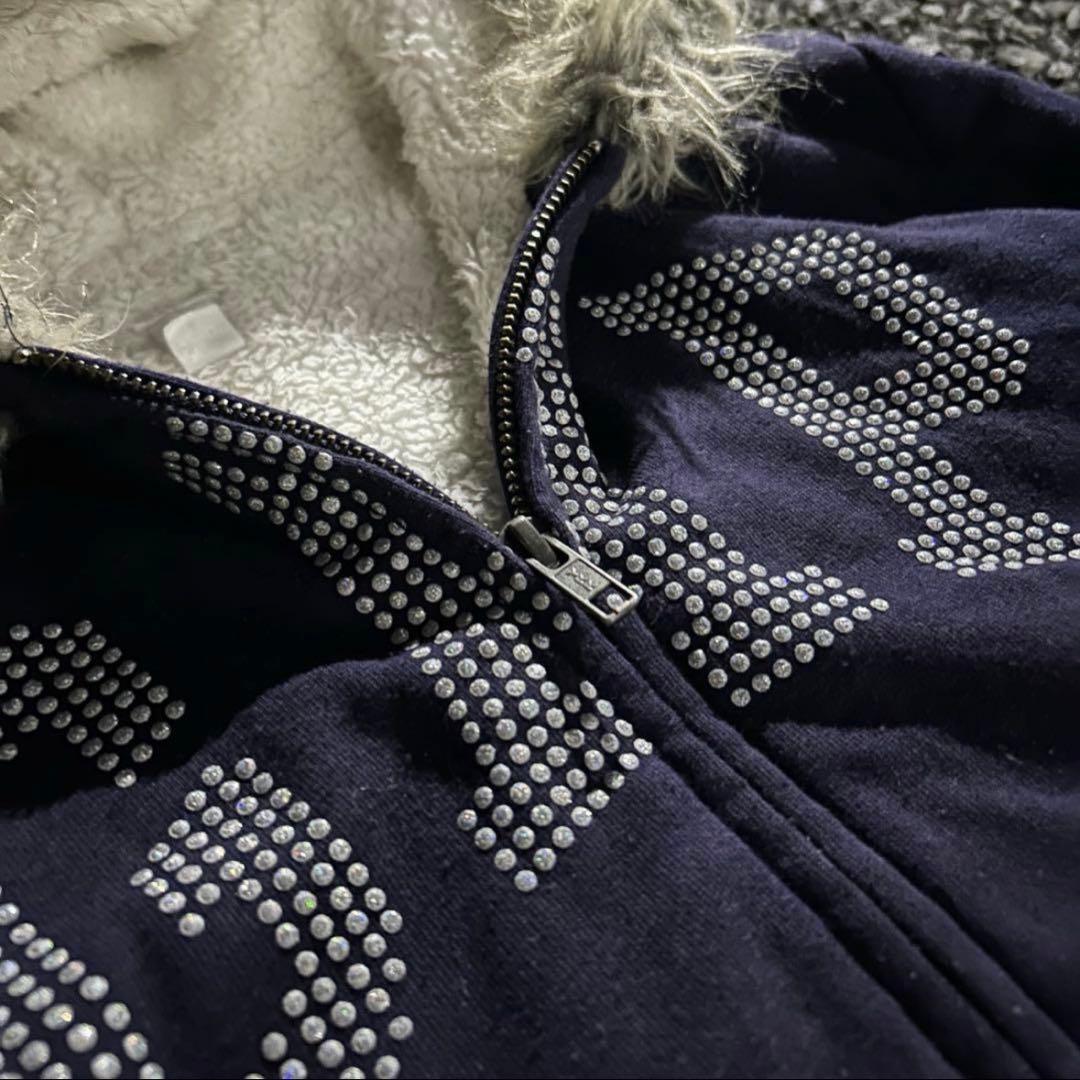 トップス 00s archive GAP fur zip hoodie Y2K