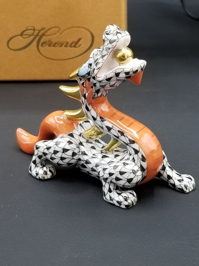ヘレンド Herend フィギュリン 最新 龍 置物 美品 HEREND ヘレンド
