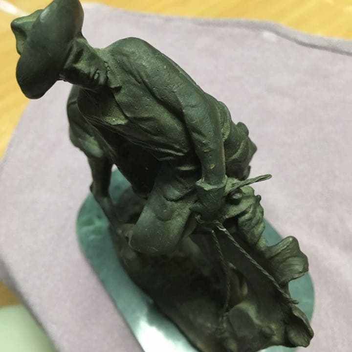 0459　カウボーイ ロデオ ブロンズ 像 フレデリック レミントン