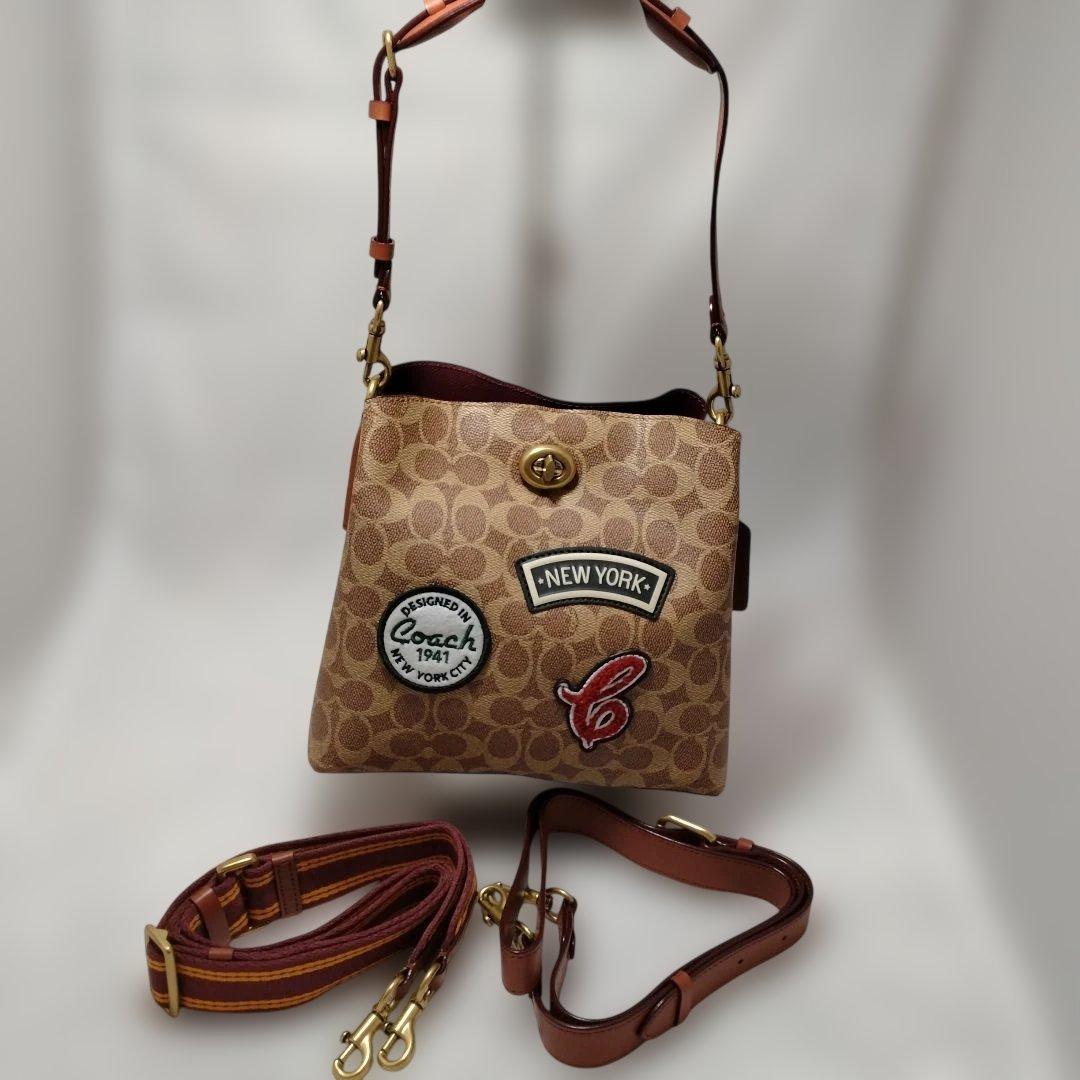 【新品未使用】コーチ ウィロウ バッグ シグネチャー ブラウン C6868