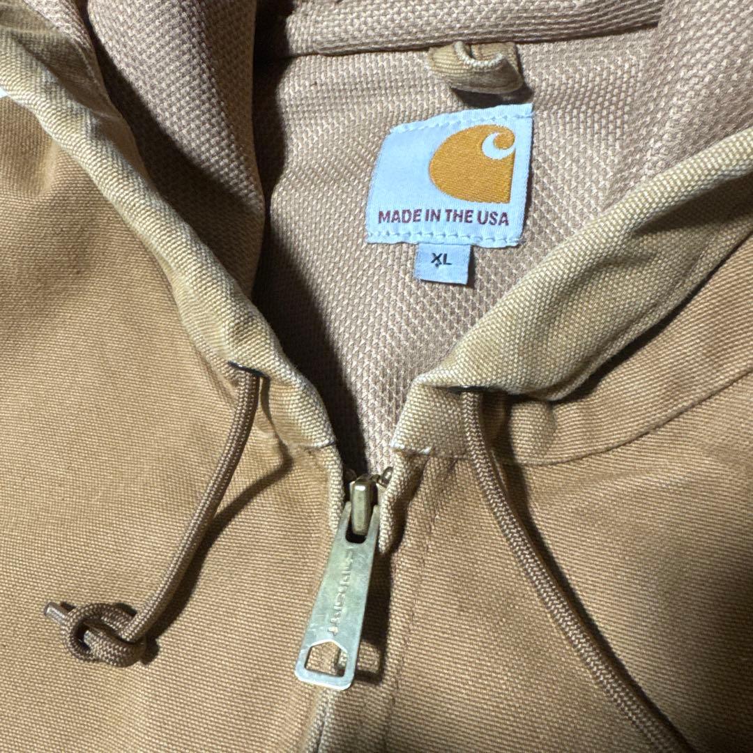 美品Carhartt カーハートXLダックジャケットフード付きブラウン