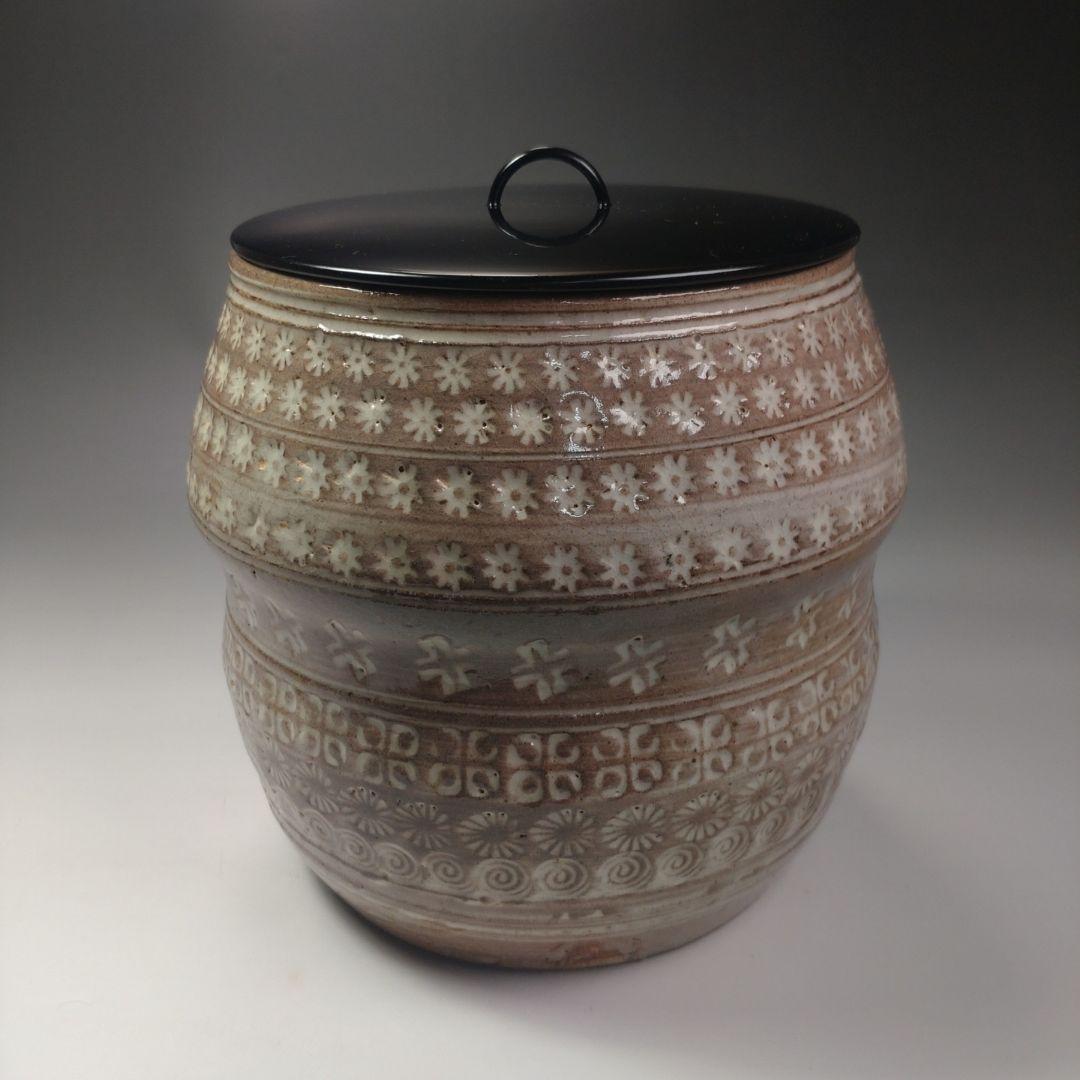 イ34 水指 『唐津焼 七代 江口宗山 作』『共箱』茶道具