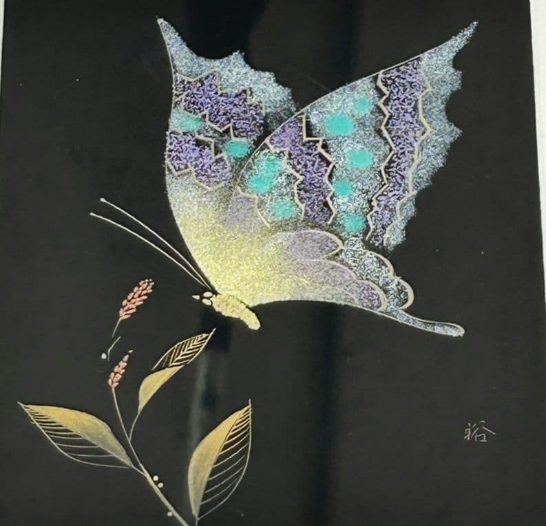 輪島塗アゲハ蝶パネルアート（友田裕次作）